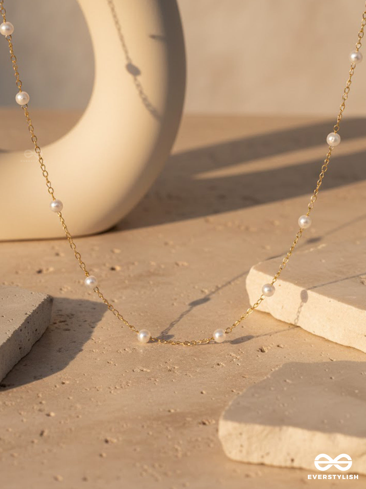 Dot N Dash - Playful Pearl Link Necklace