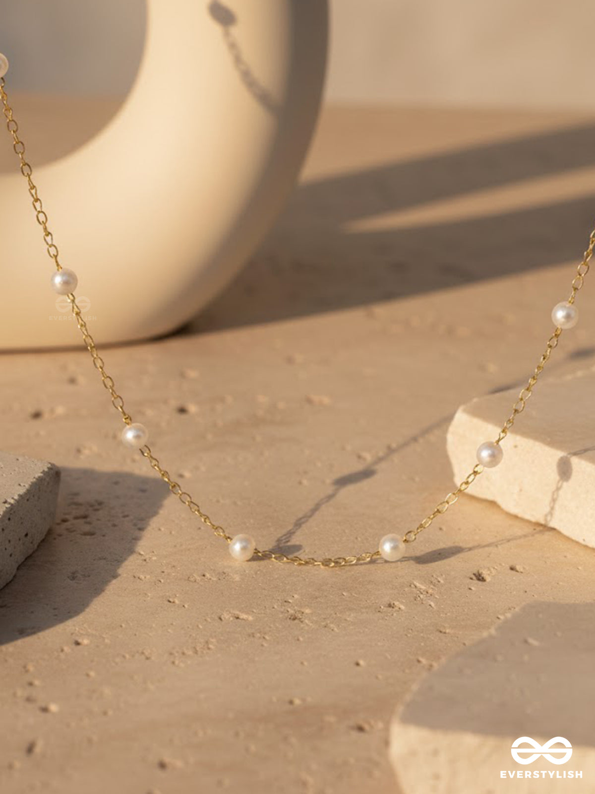 Dot N Dash - Playful Pearl Link Necklace