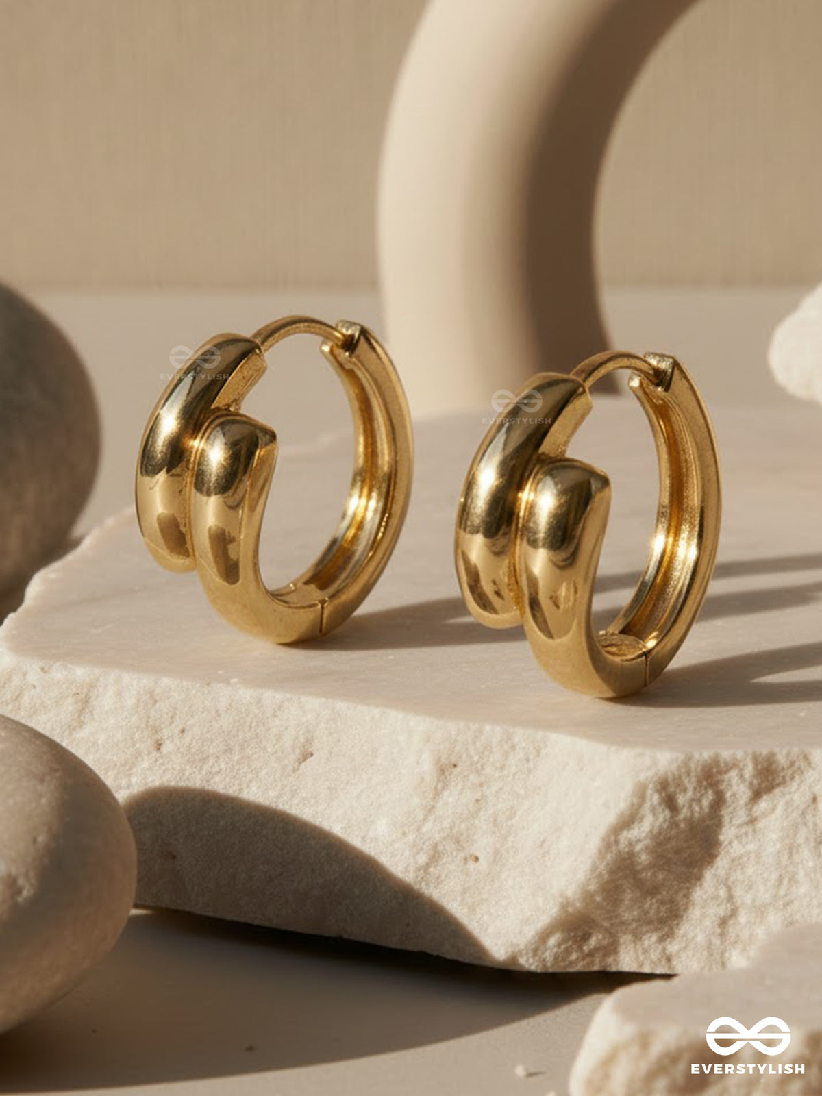 Honey Wrap - Smooth Golden Hoop Earrings