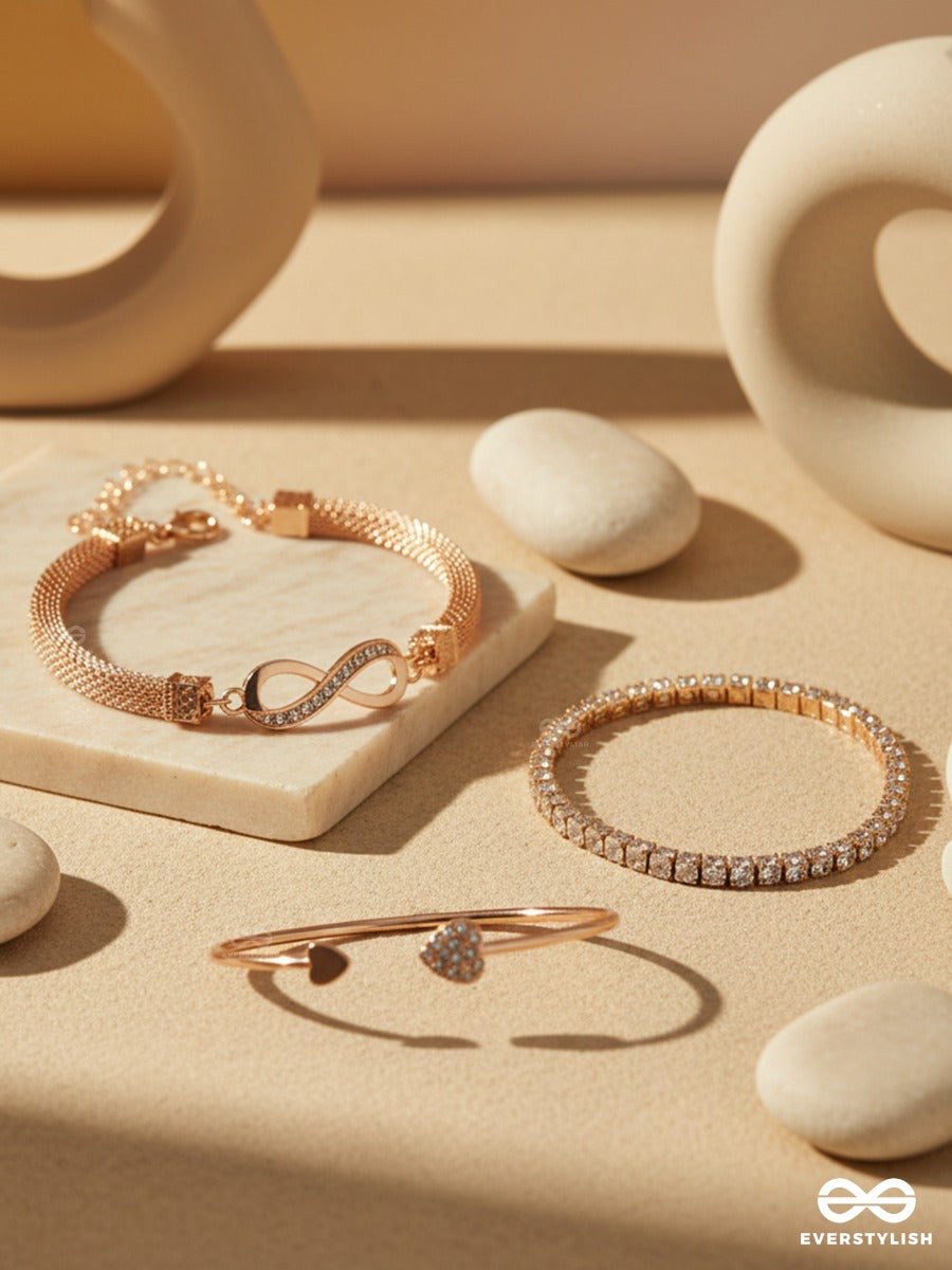 Blush Bonds - Minimal Rose Gold Bracelet Set