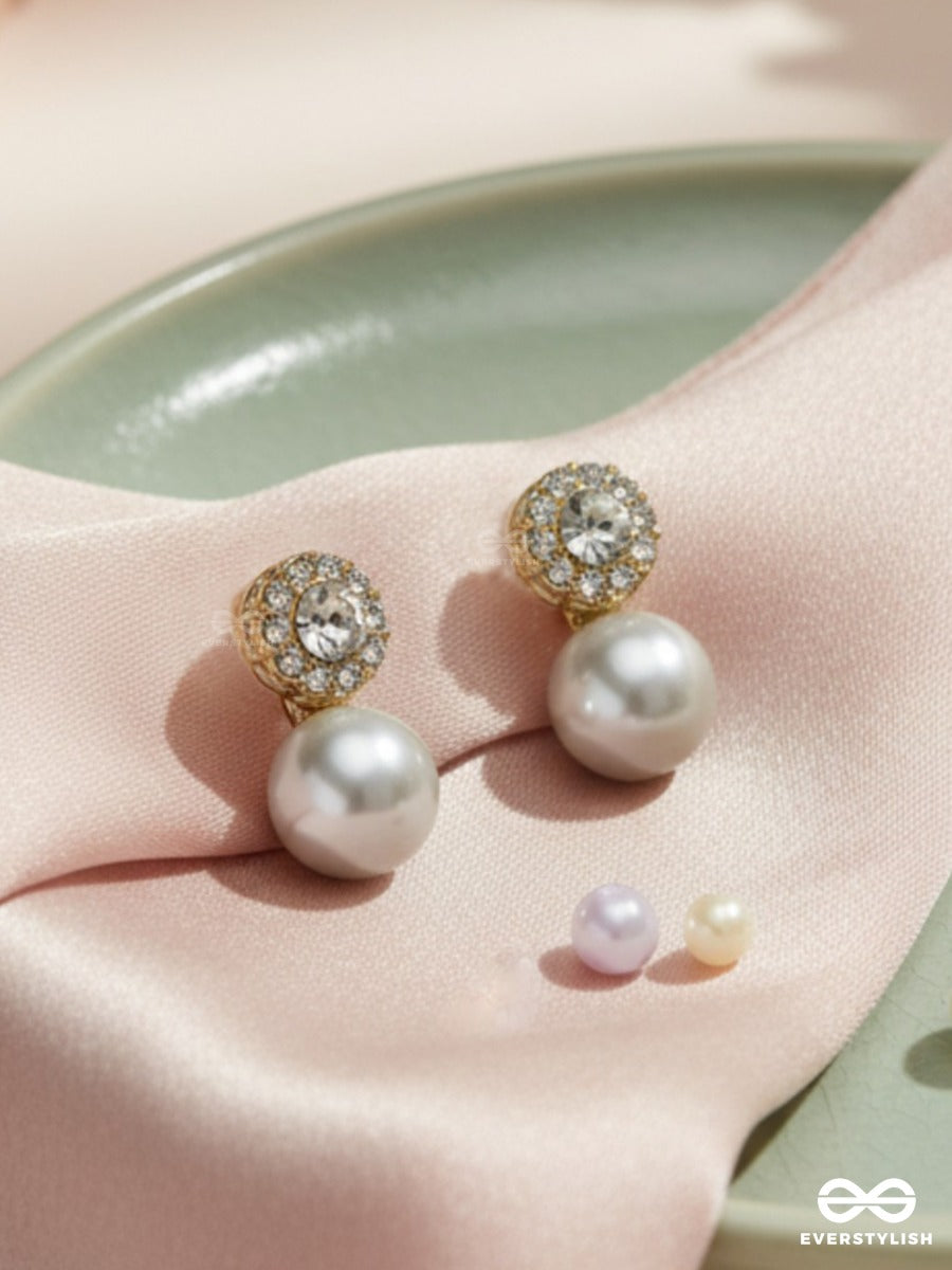 Pearl Hush - Crystal & Pearl Stud Earrings