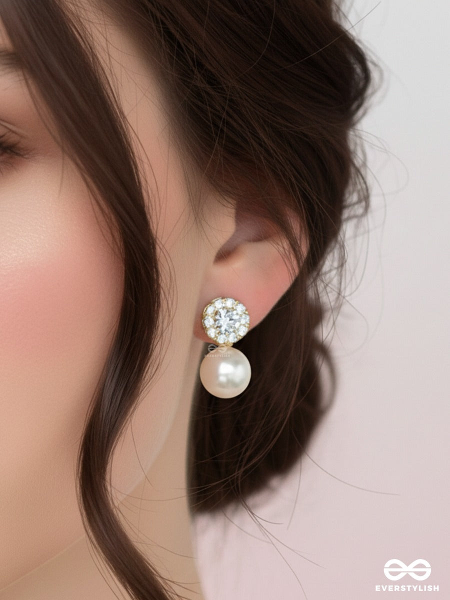 Pearl Hush - Crystal & Pearl Stud Earrings