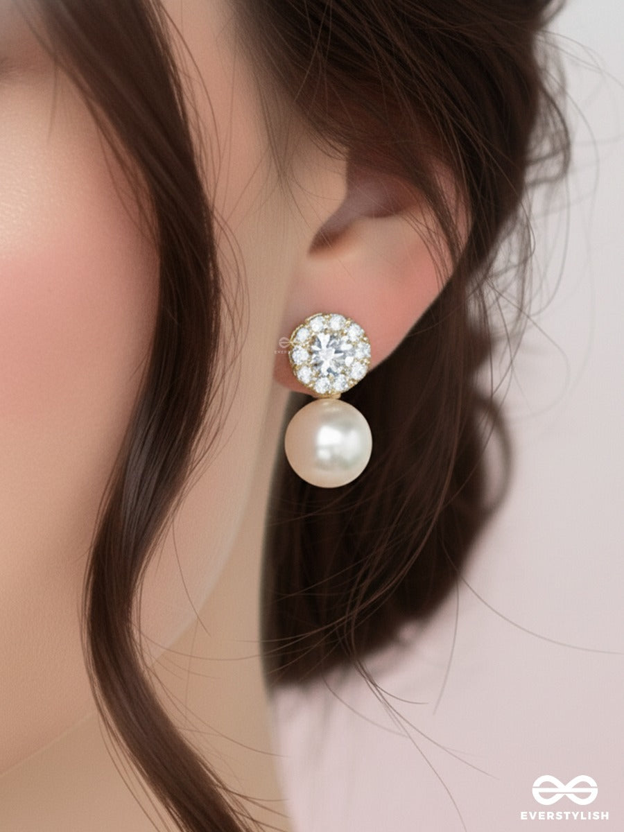 Pearl Hush - Crystal & Pearl Stud Earrings