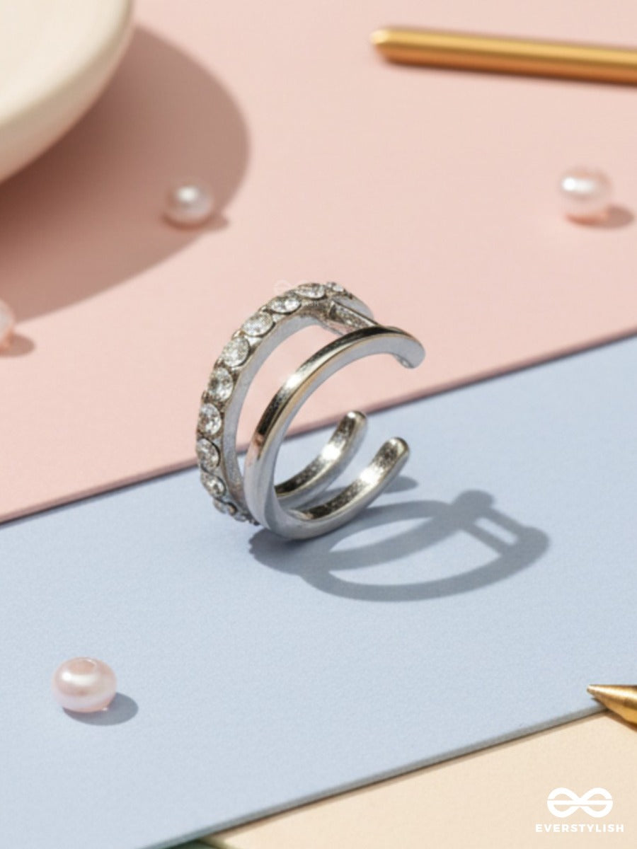 Pure Glint - Minimal Crystal Ear Cuff