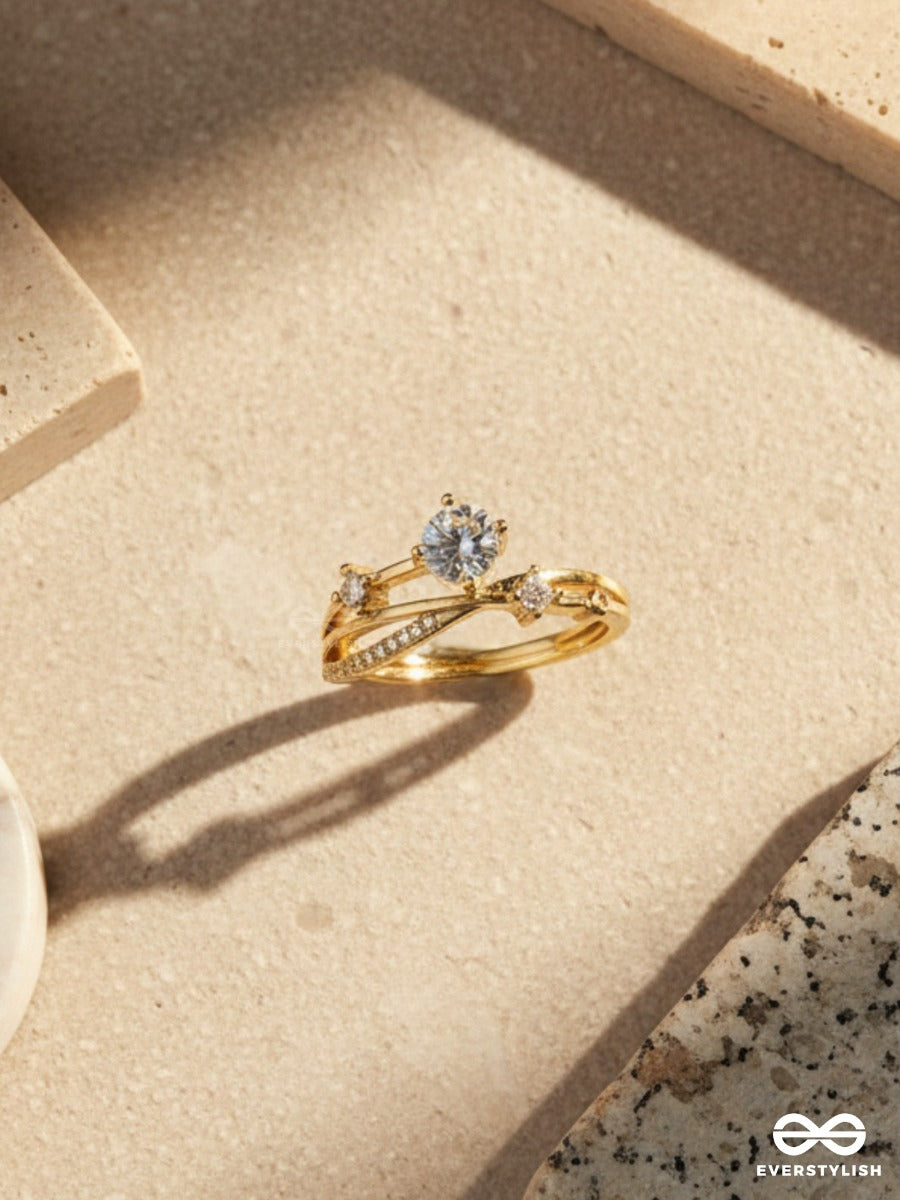 Soft Solitaire - Golden Statement Ring