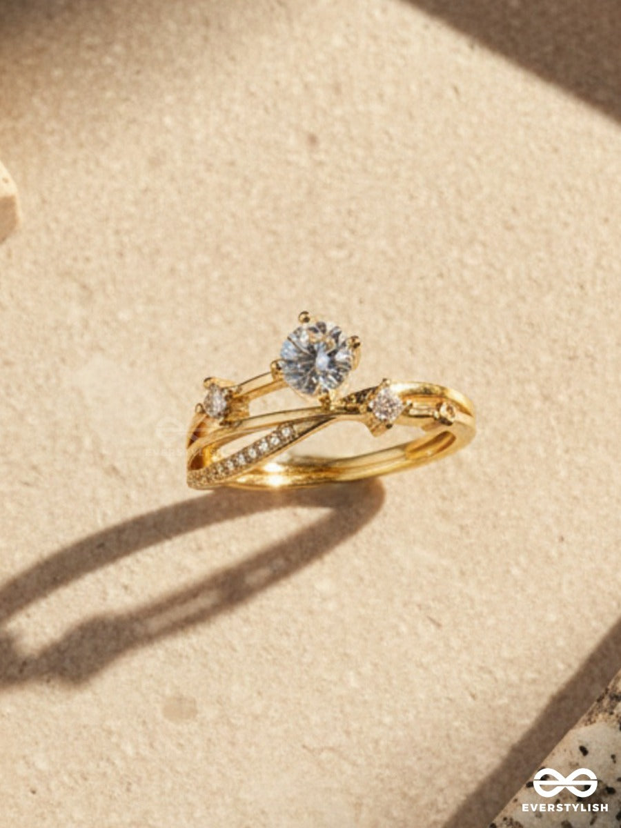 Soft Solitaire - Golden Statement Ring