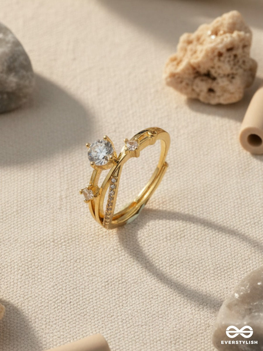 Soft Solitaire - Golden Statement Ring