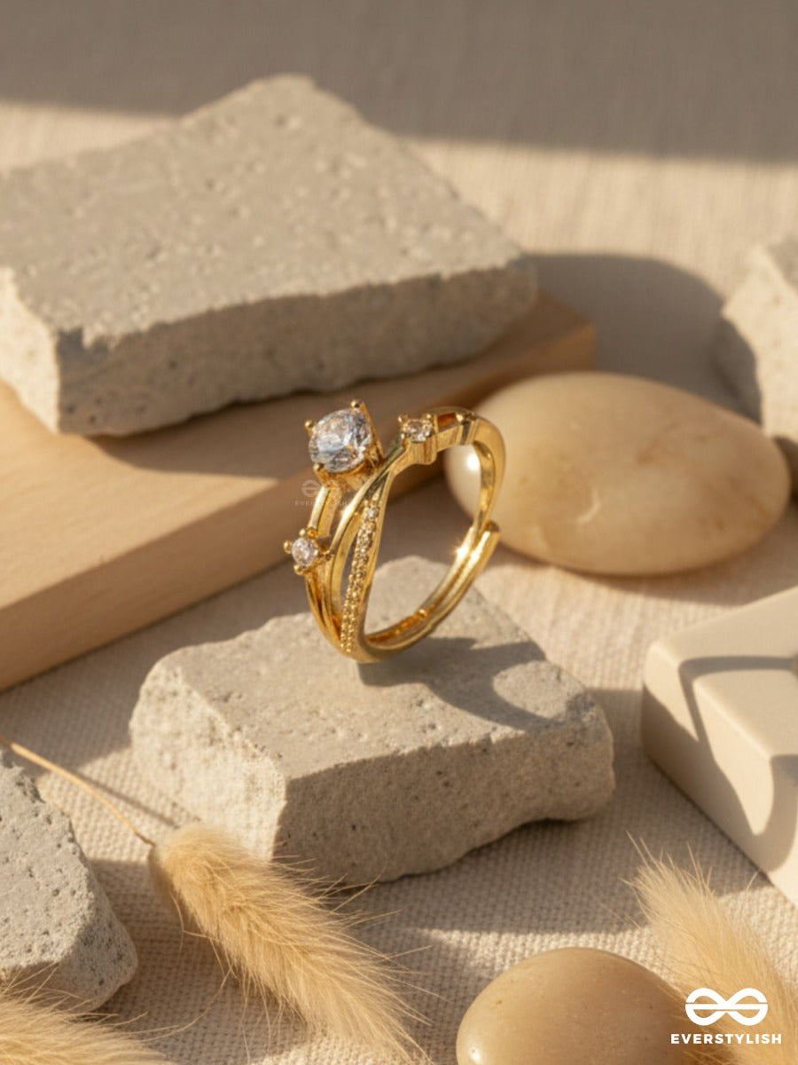 Soft Solitaire - Golden Statement Ring