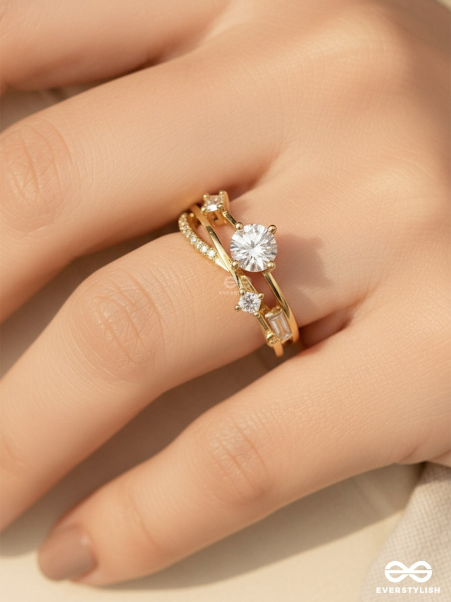 Soft Solitaire - Golden Statement Ring
