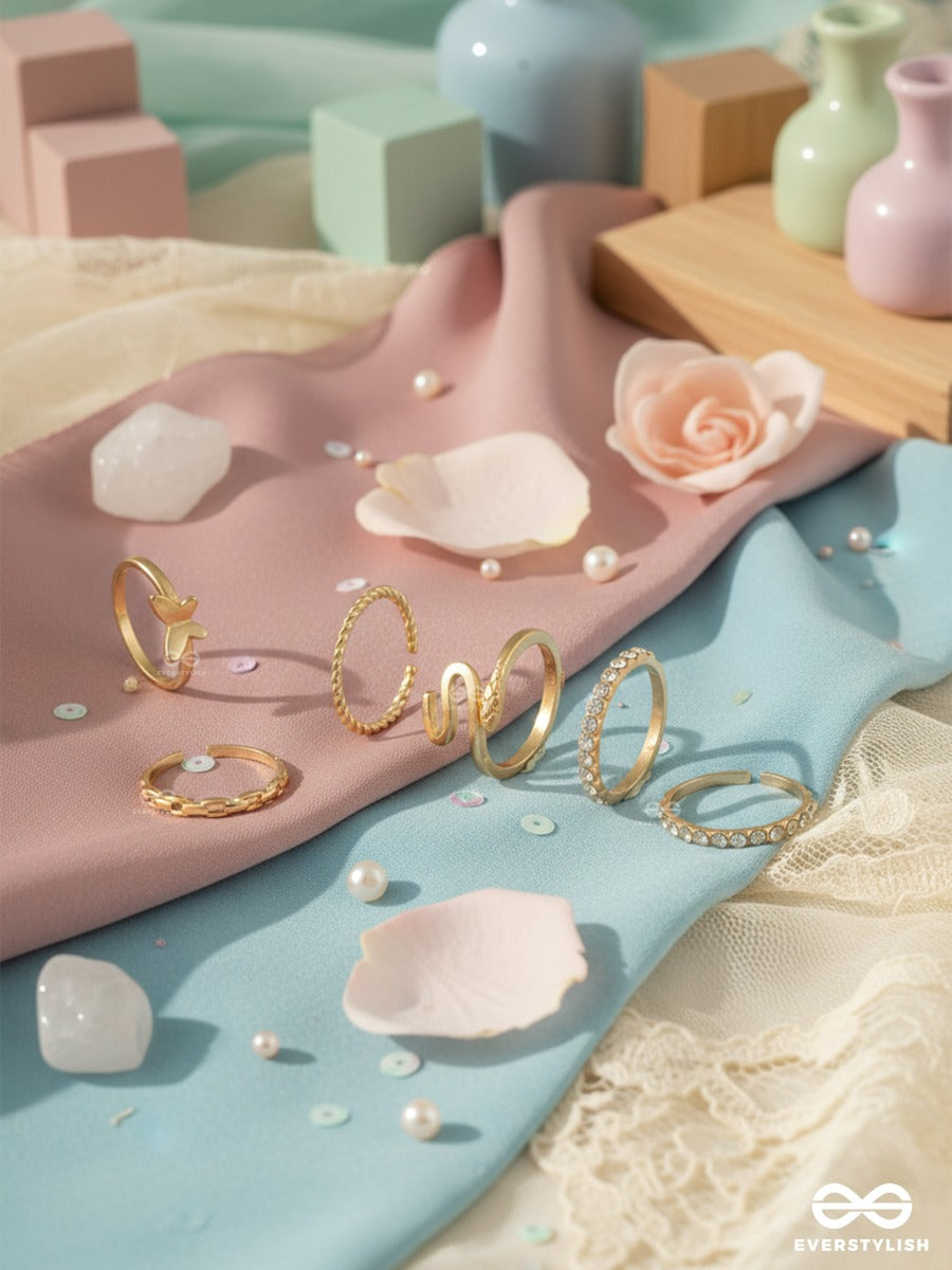 All About Curves - Modern Golden Ring Set