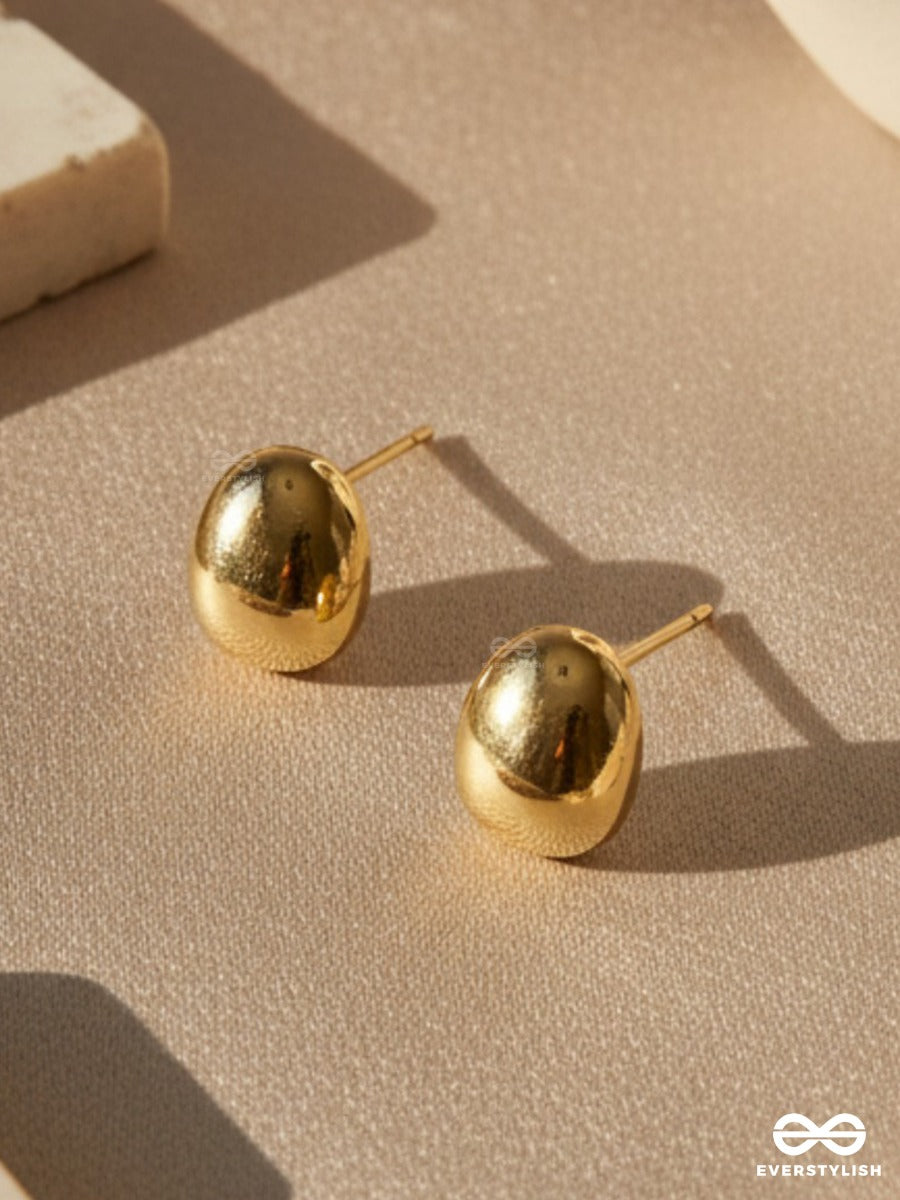 Golden Pebble - Minimal Stud Earrings