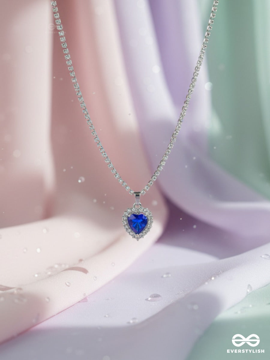 Love In Blue - Heart Pendant Necklace