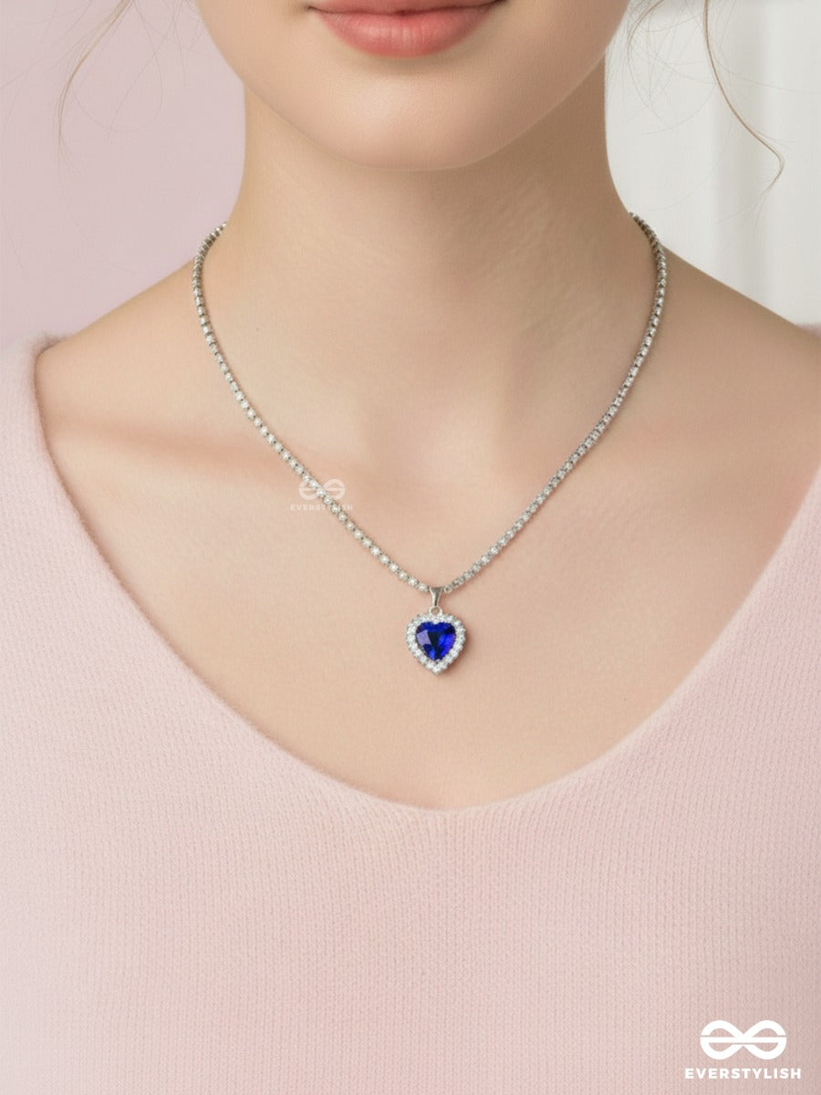 Love In Blue - Heart Pendant Necklace