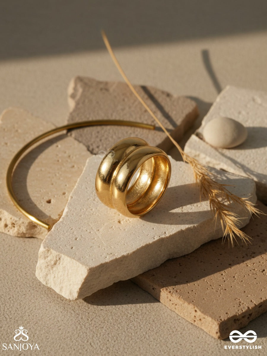 Pure Dome - Double Loop Gold Ring