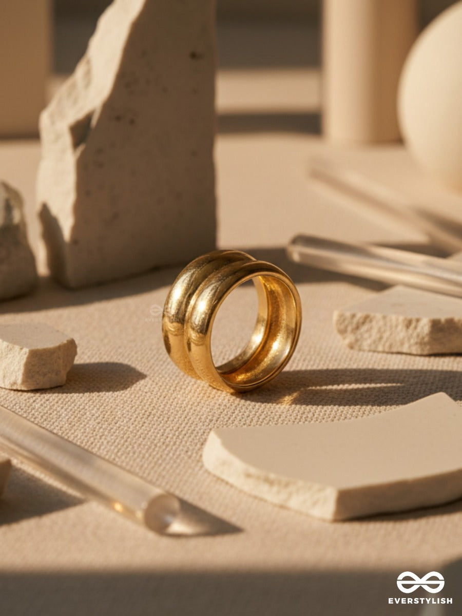 Pure Dome - Double Loop Gold Ring