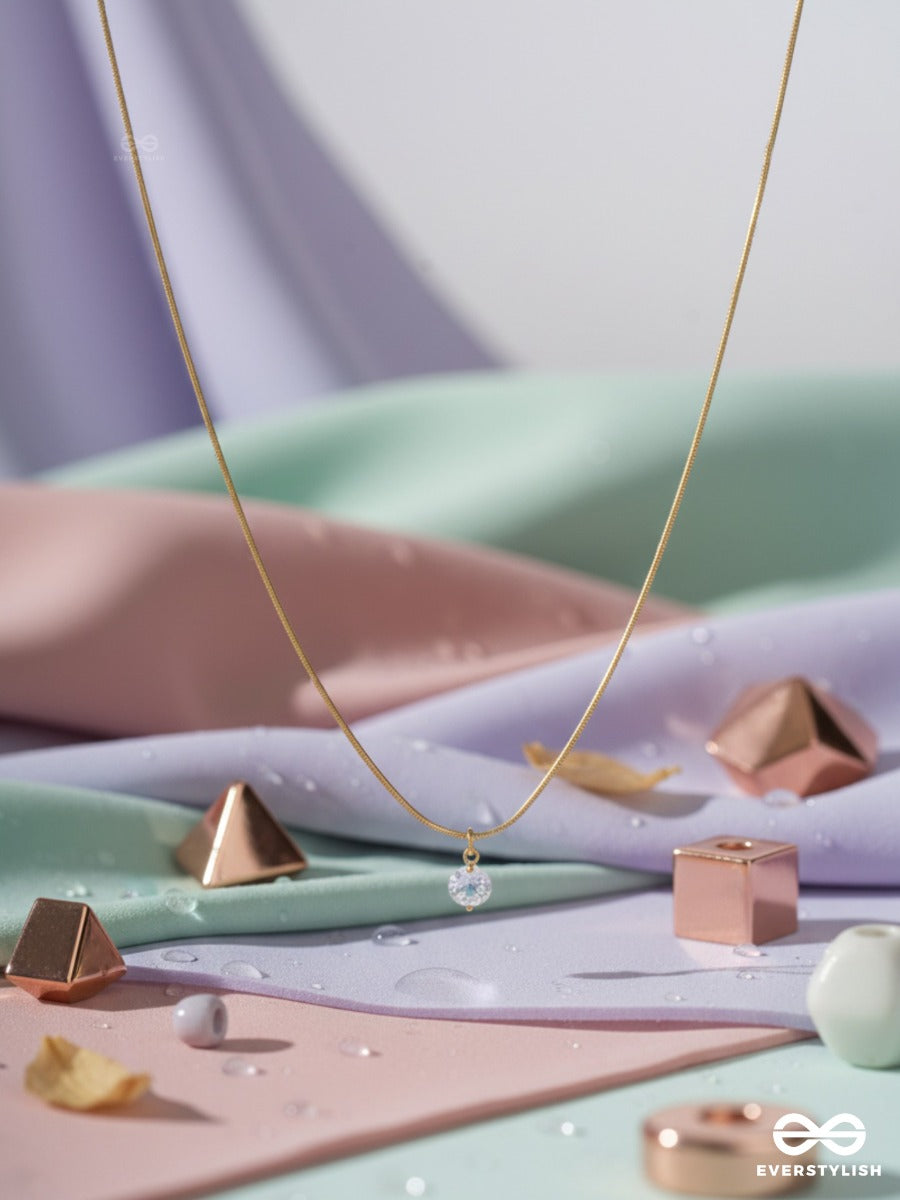 Starlit Gleam - Minimal Stone Necklace