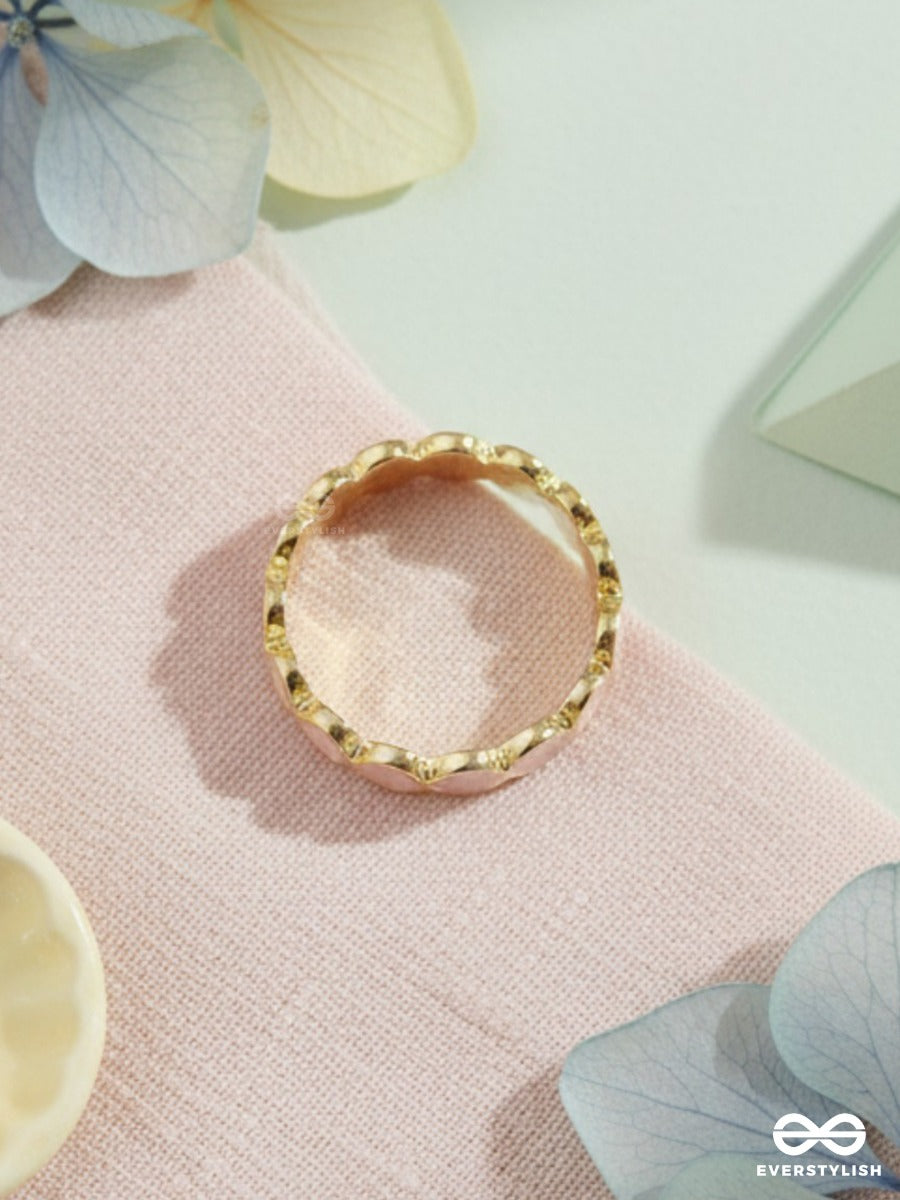 Blush Hearts - Enamelled Gold Ring