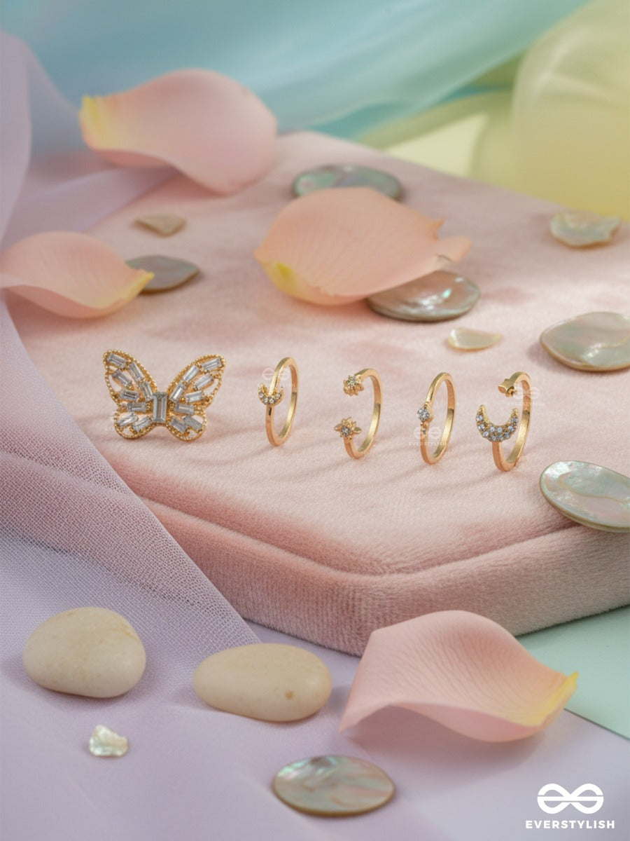 Wings & Wishes - Dainty Motif Ring Set