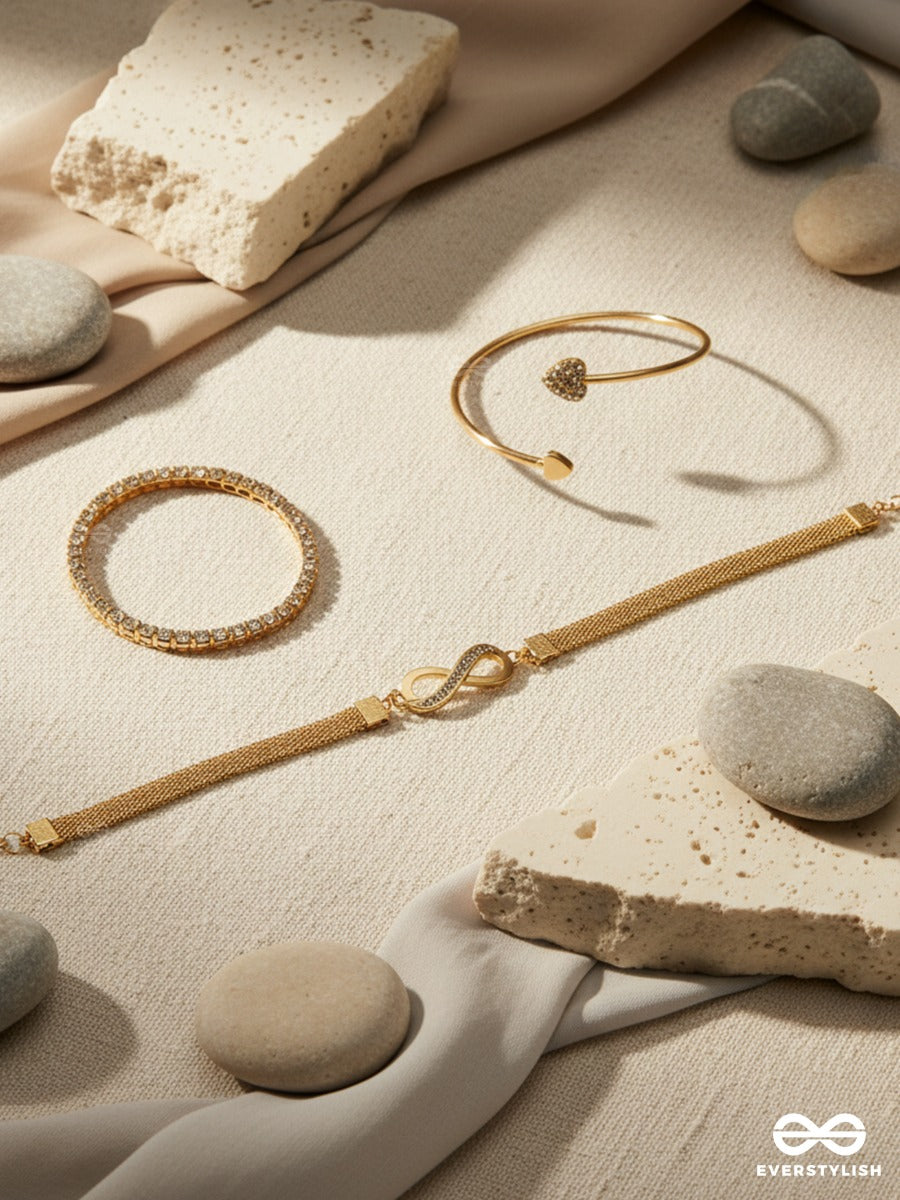 Signature Love - Minimal Golden Bracelet Set