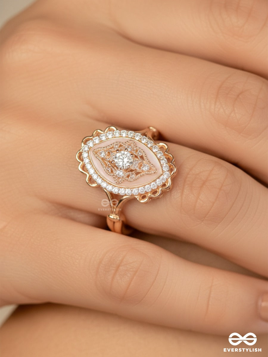 Crowned Petal - Sculpted Halo Ring