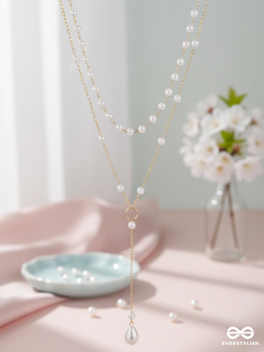 Ivory Cascade - Double Layered Pearl Necklace