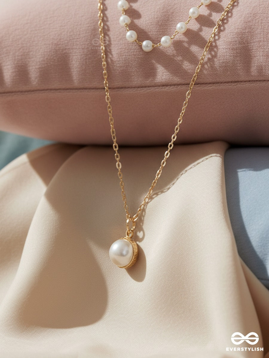 Double Trace - Pearl Layered Gold Necklace