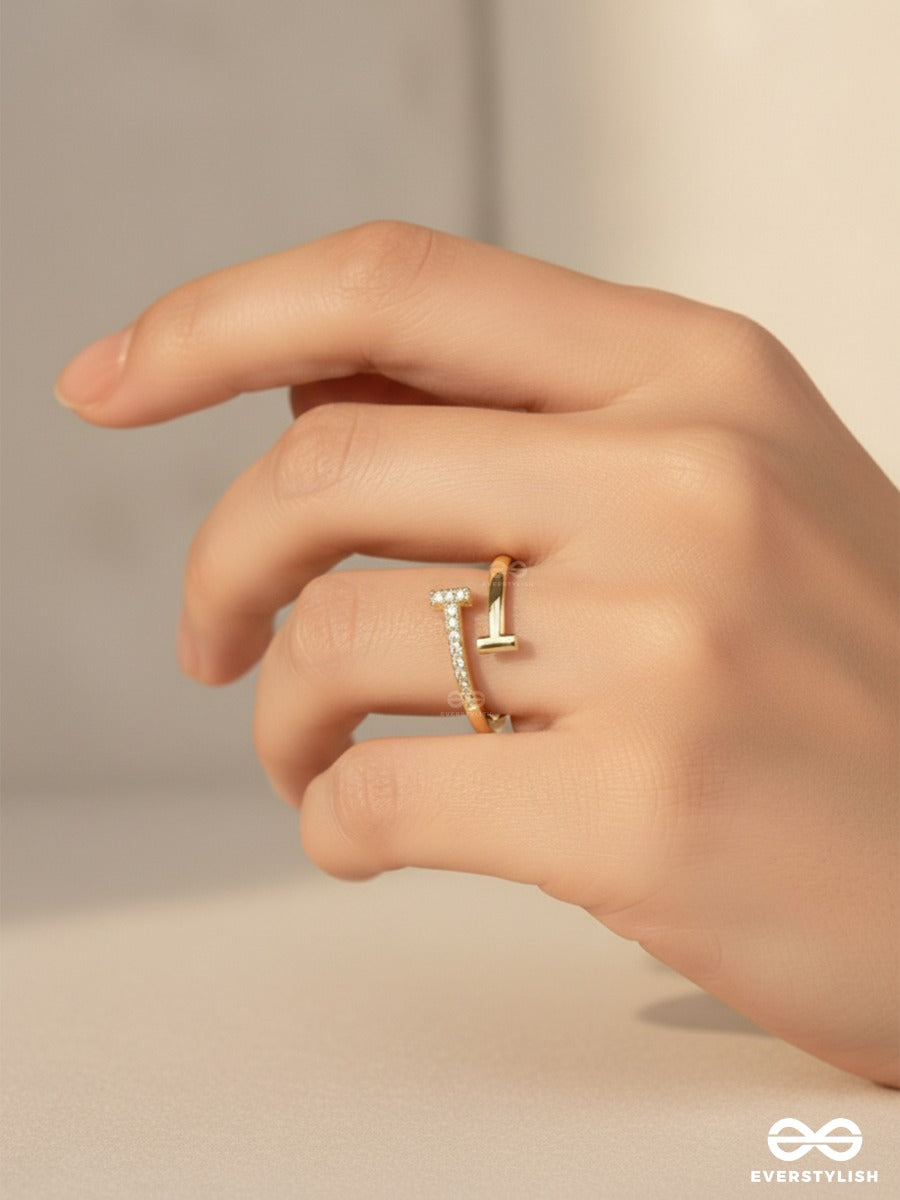 Glint Bar - Modern Open Gold Ring