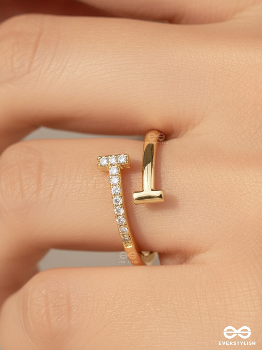 Glint Bar - Modern Open Gold Ring