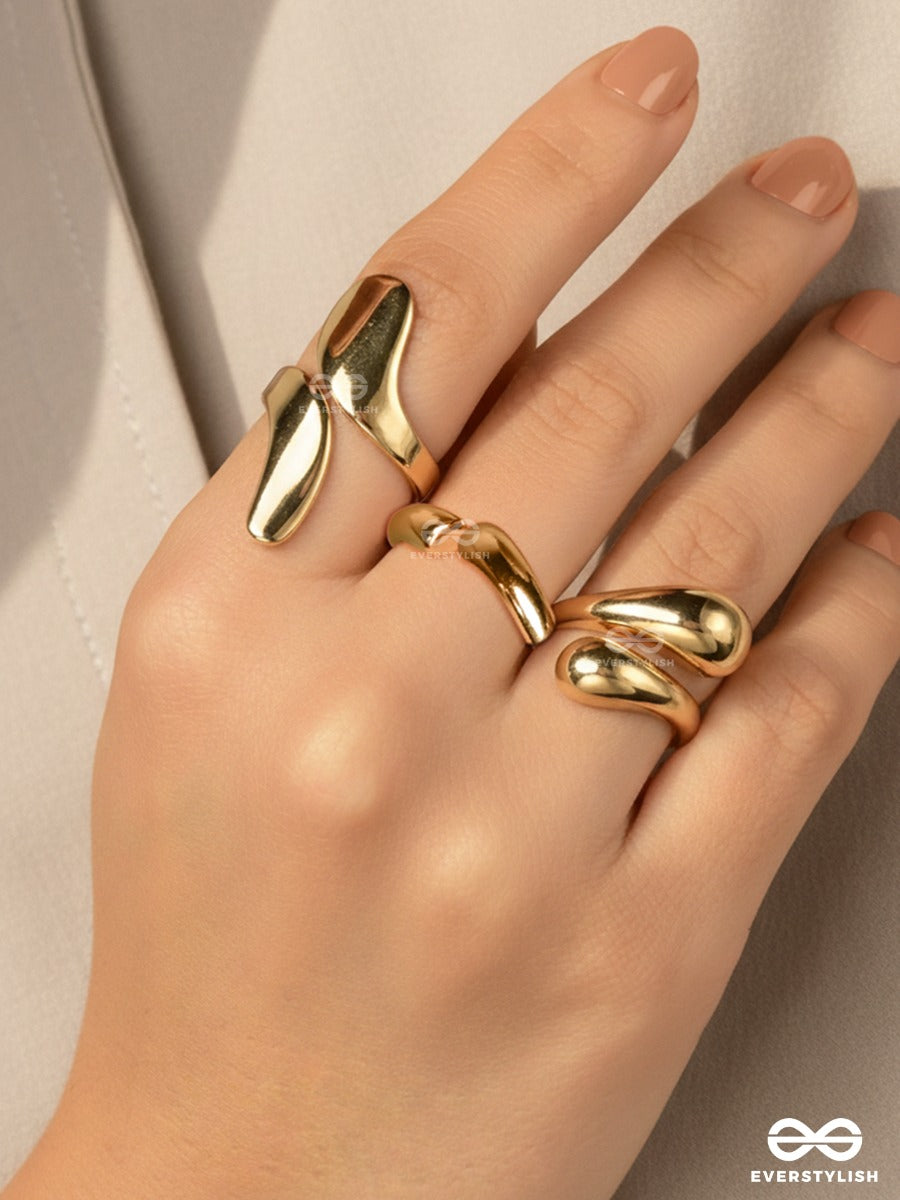 Melt Curve - Contemporary Gold Ring Set