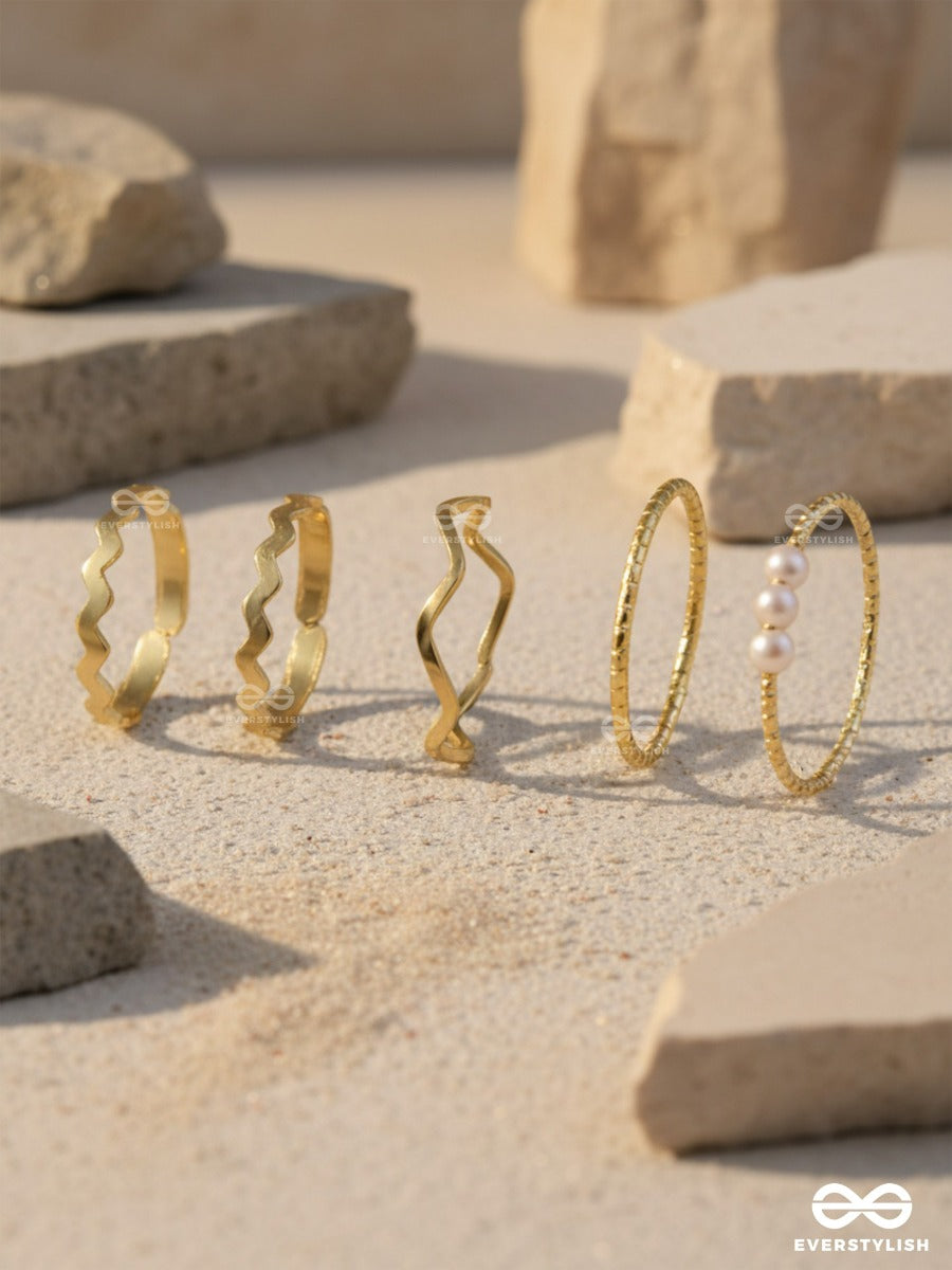 Lines & Ripples - Contemporary Ring Set