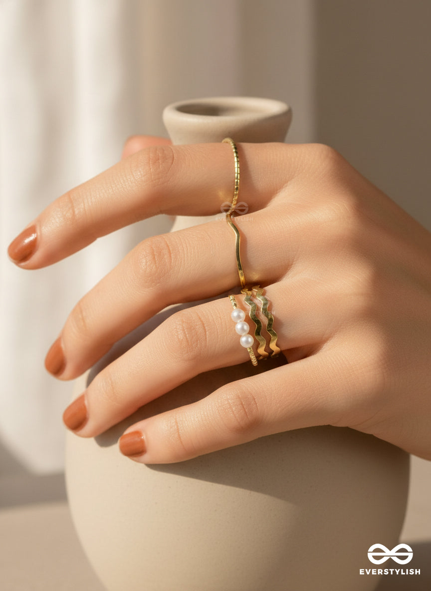 Lines & Ripples - Contemporary Ring Set