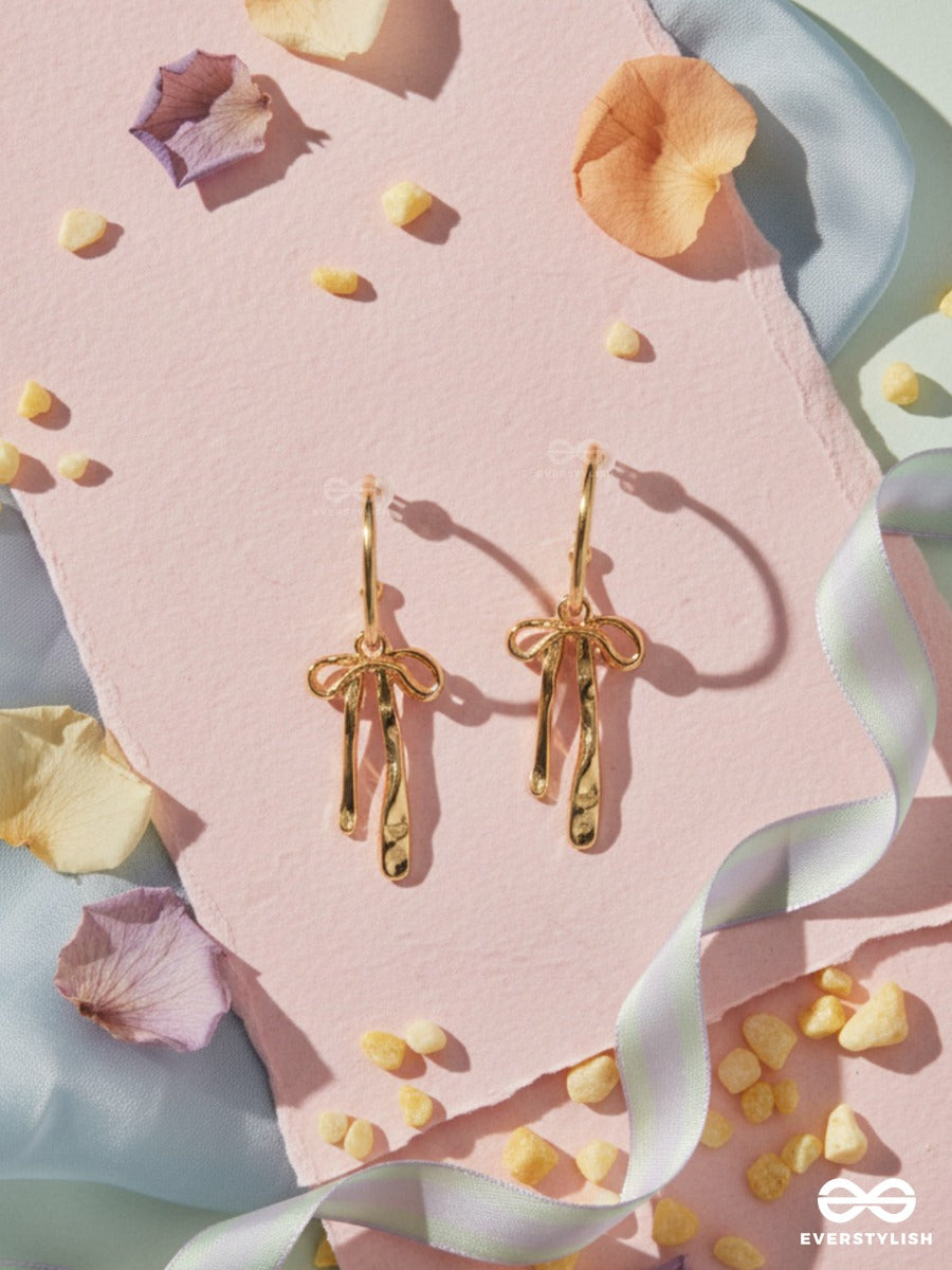 Coquette Charm - Dainty Bow Hoop Earrings