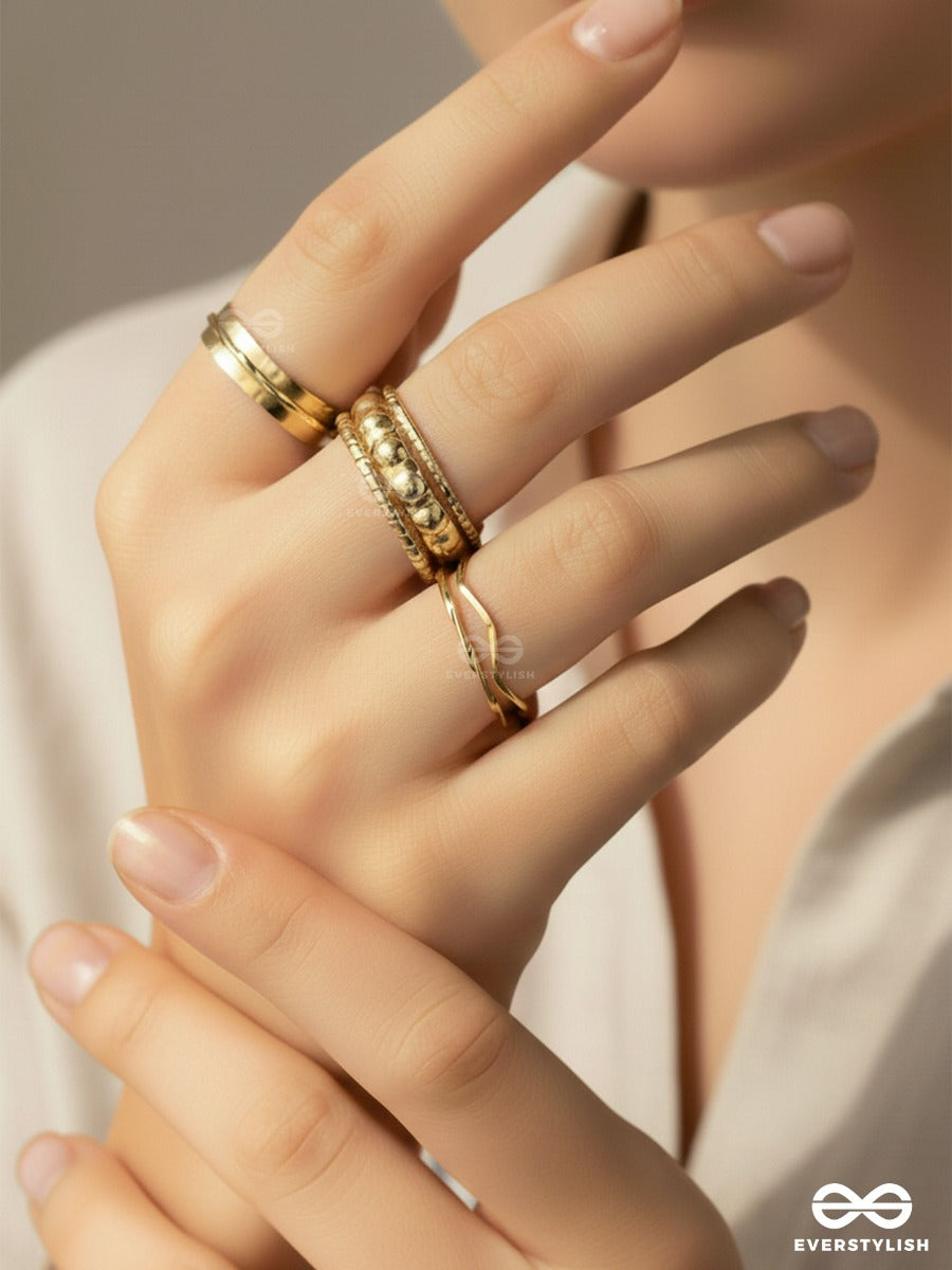 Gold Threads - Slim Ring Set