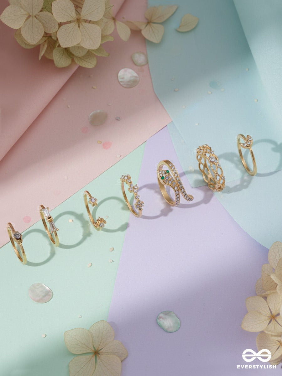 Subtle Rhythm - Lightweight Golden Ring Set