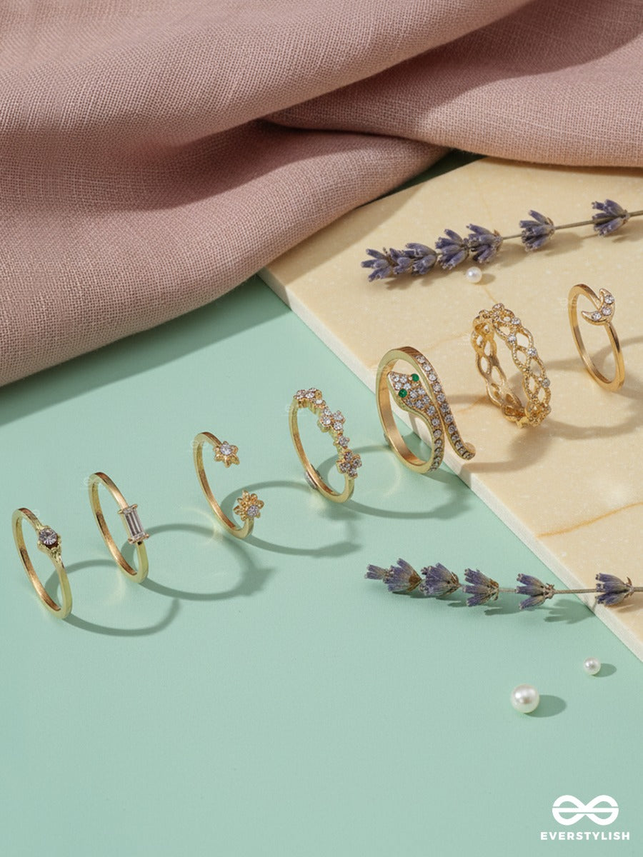 Subtle Rhythm - Lightweight Golden Ring Set