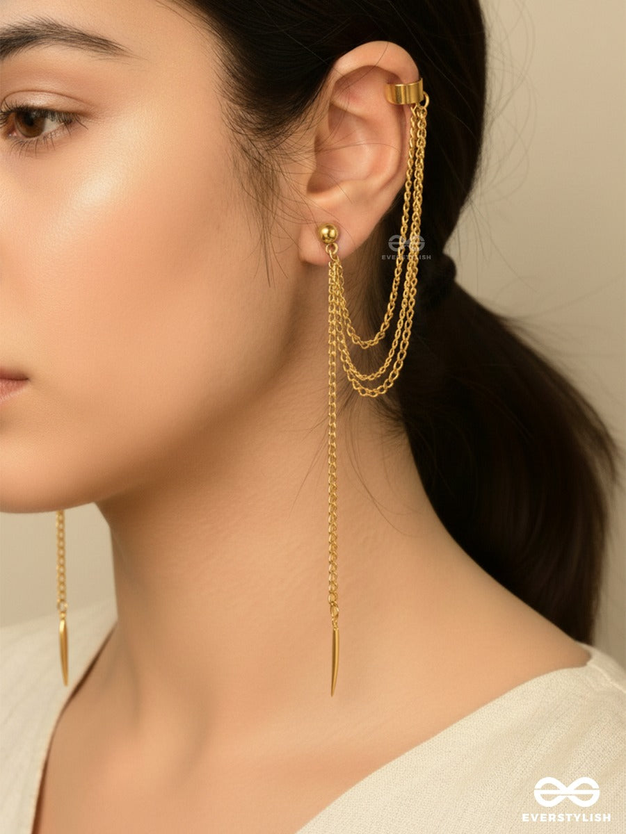 Gold Drift - Long Drop Earring