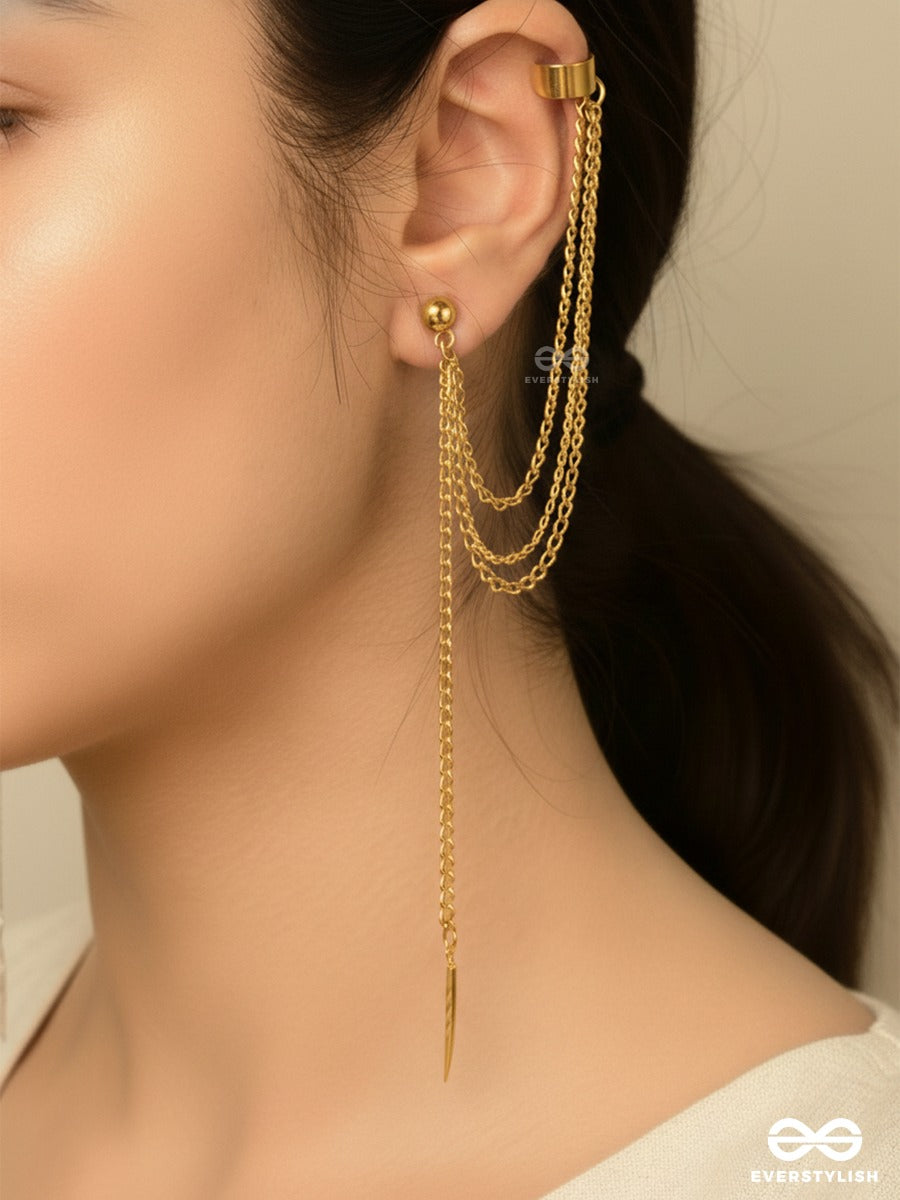 Gold Drift - Long Drop Earring