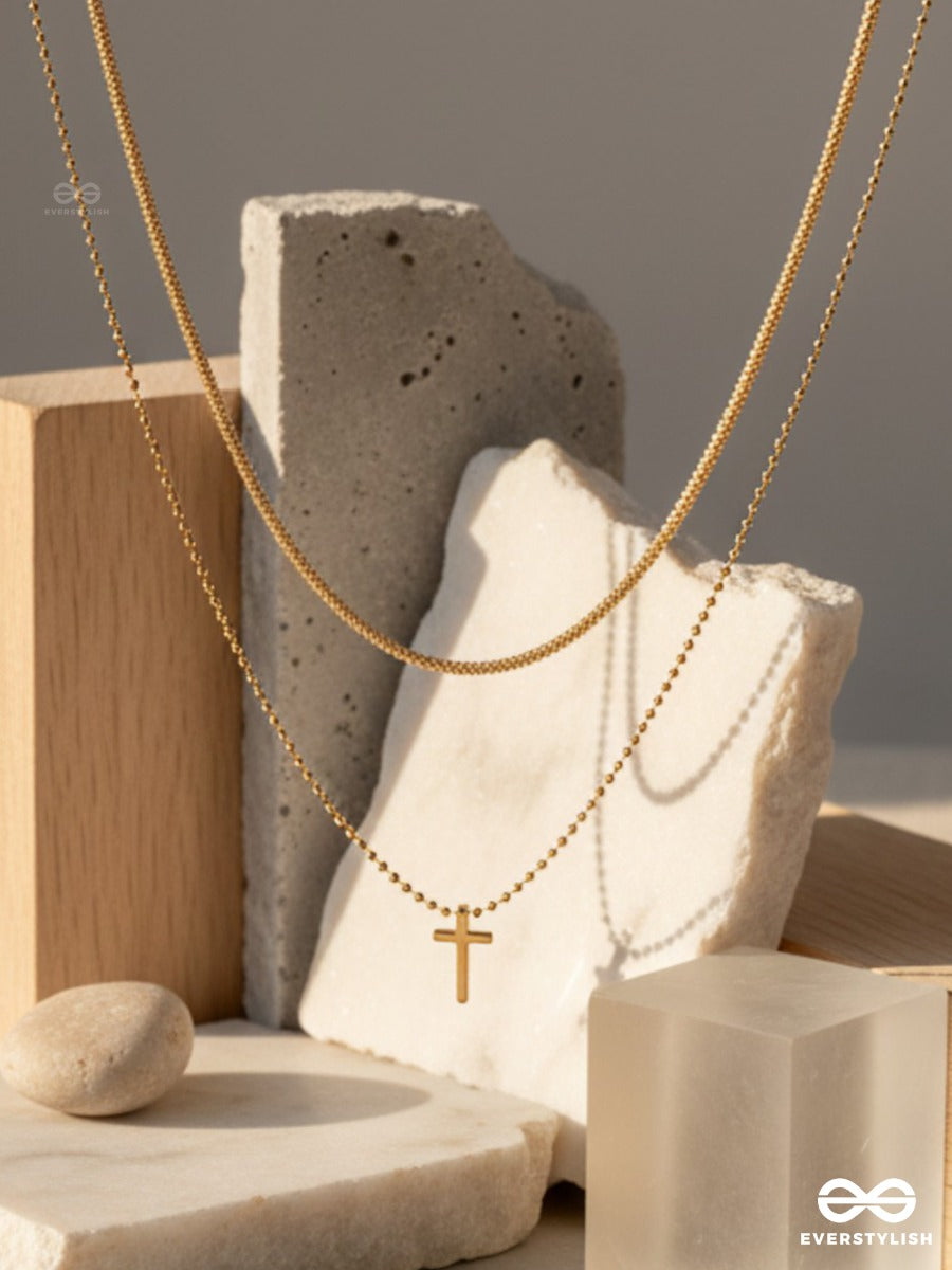 Cross Trace - Minimal Layered Necklace