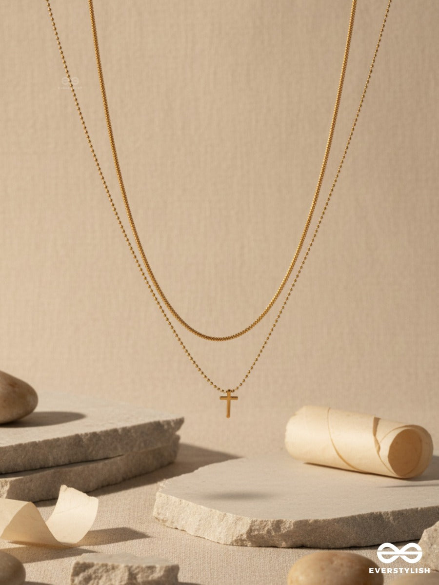 Cross Trace - Minimal Layered Necklace