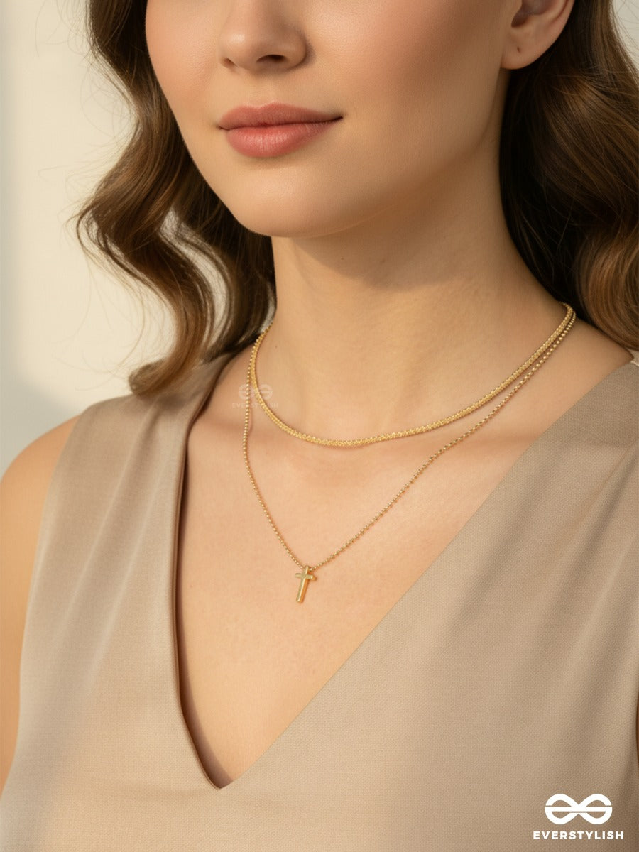 Cross Trace - Minimal Layered Necklace