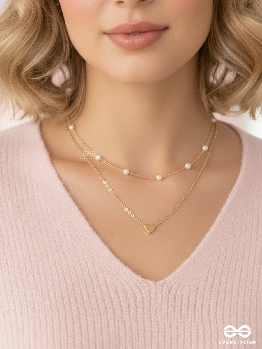 Soft Confession - Dual Chain Heart Necklace