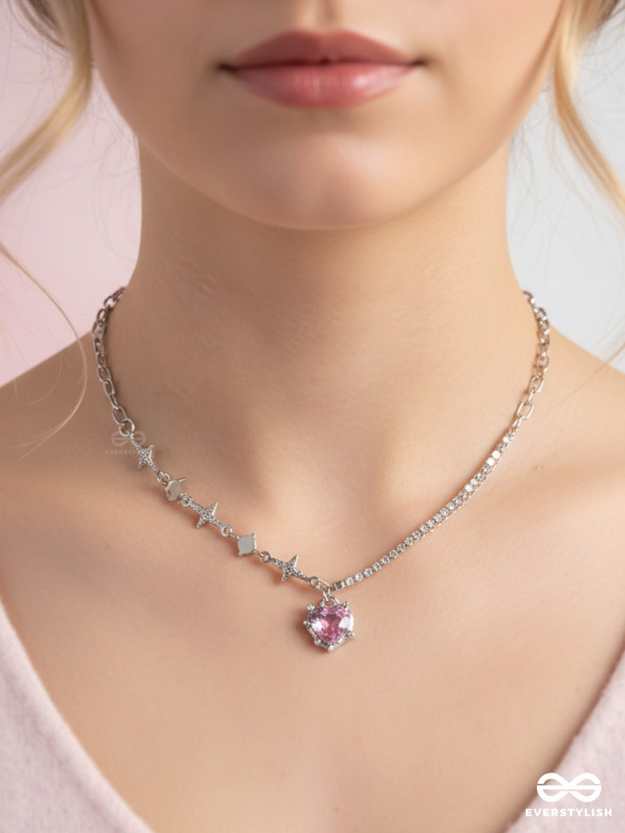 Amethyst Wish - Purple Heart Necklace With Star Detail
