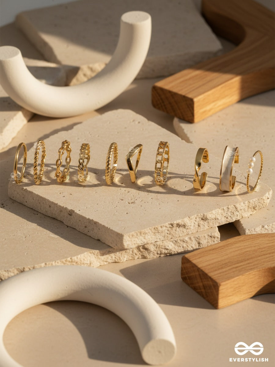 The Pretty Stack - Gold Ring Set
