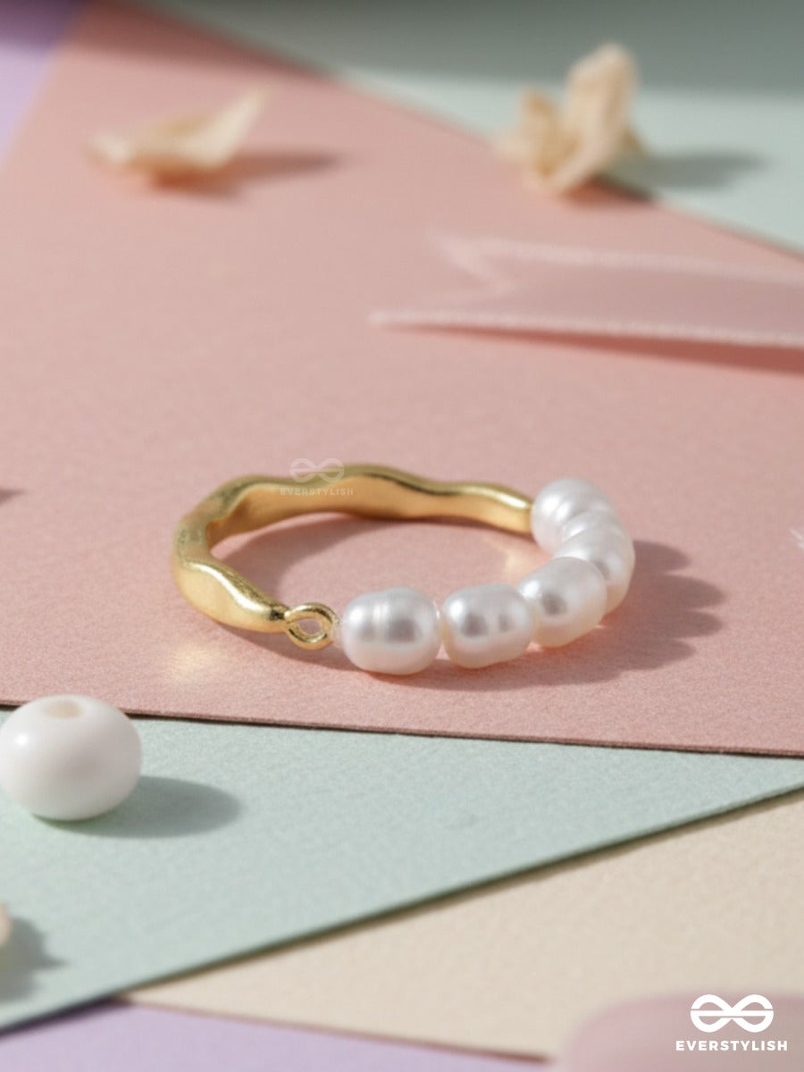 Pearl Arc - Delicate Gold Ring