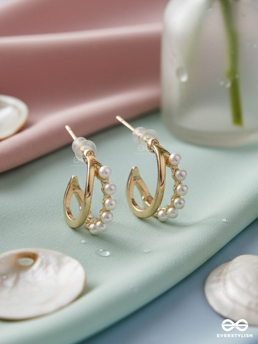 Gentle Drape - Pearl Detail Earrings