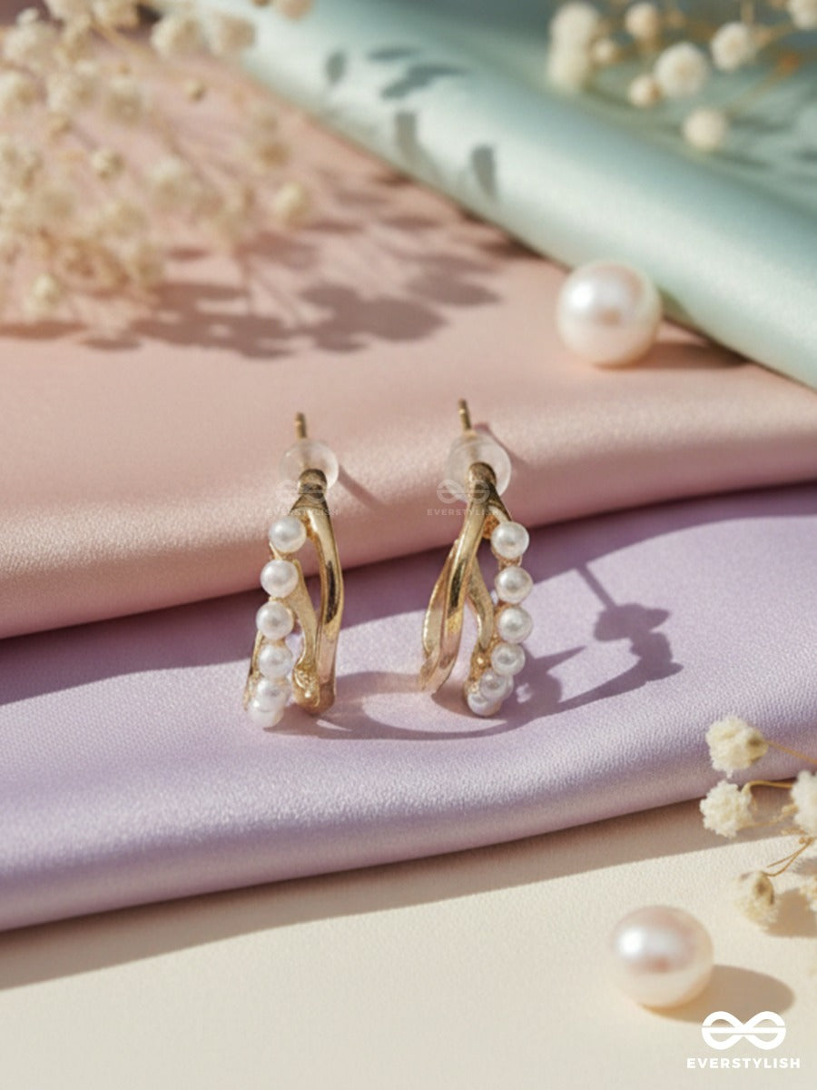 Gentle Drape - Pearl Detail Earrings