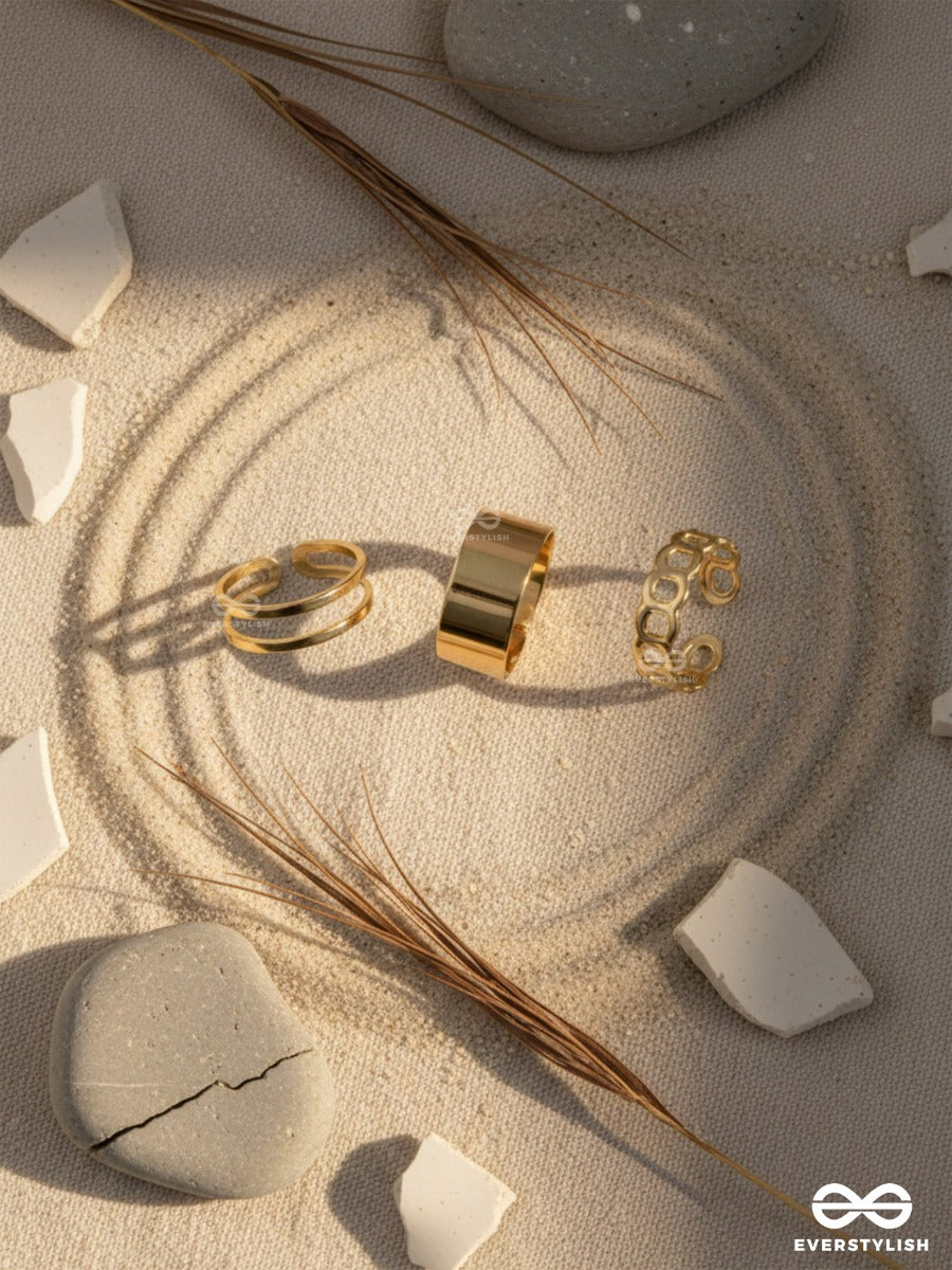 Gold Contrast - Modern Ring Set