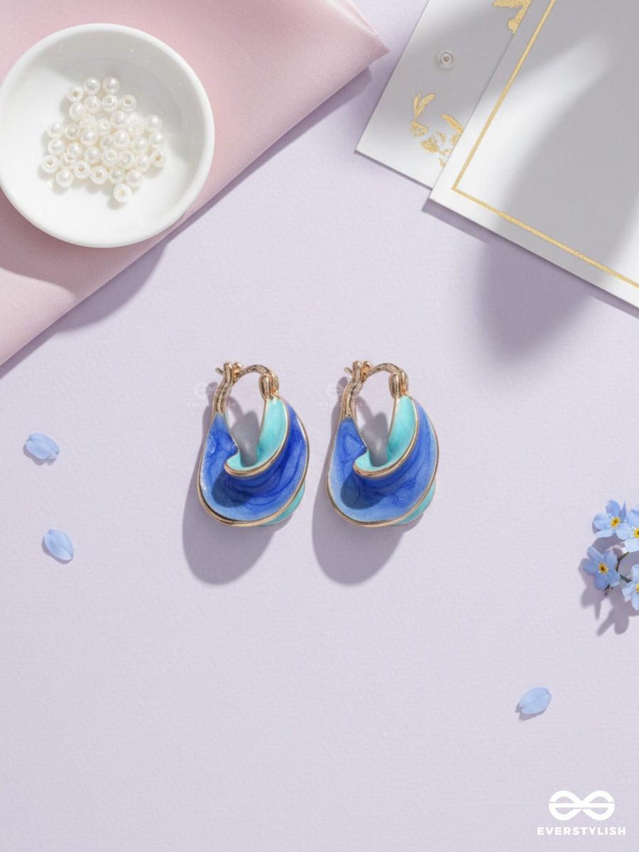 Blue Current - Modern Statement Earrings