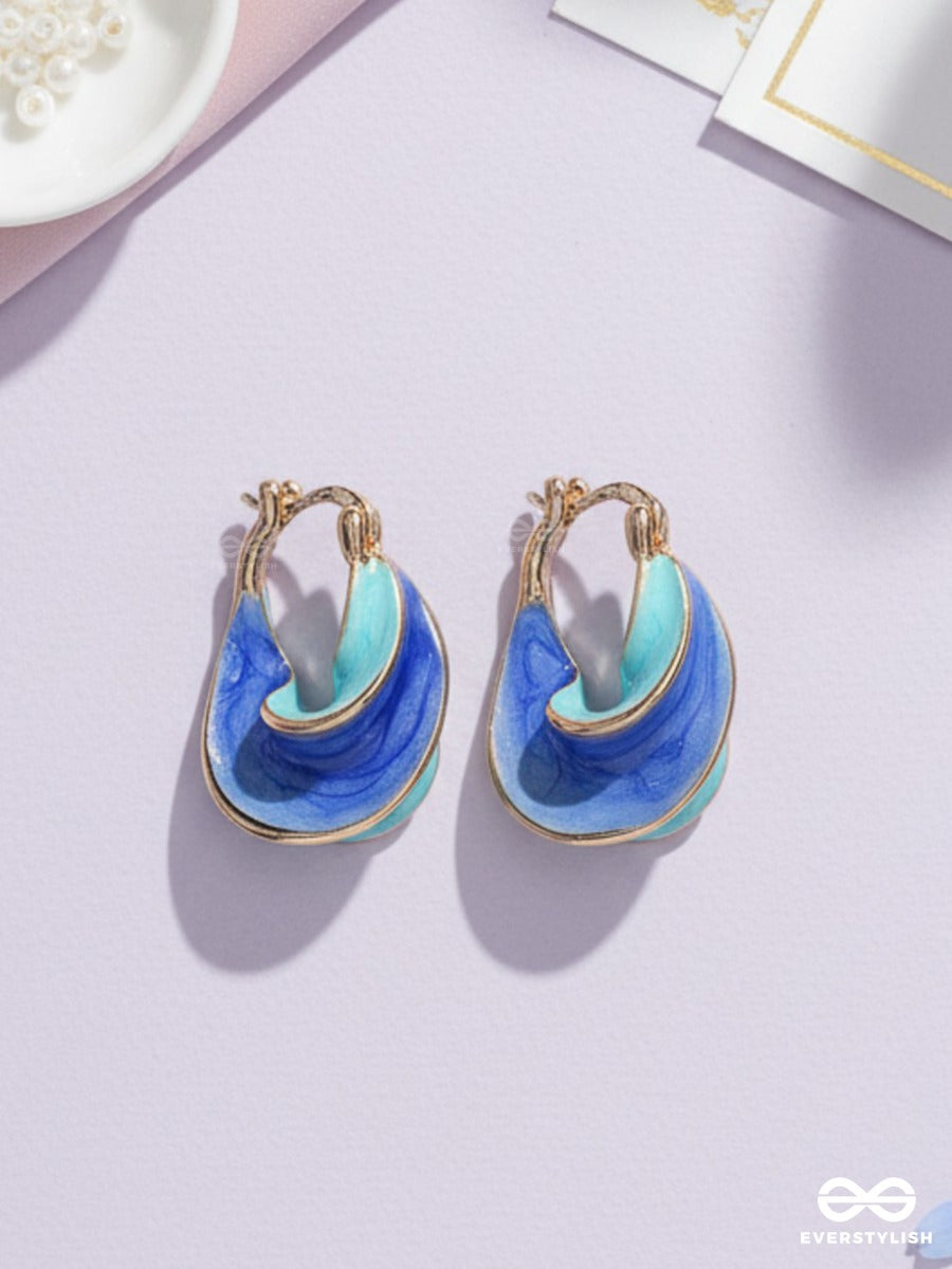 Blue Current - Modern Statement Earrings