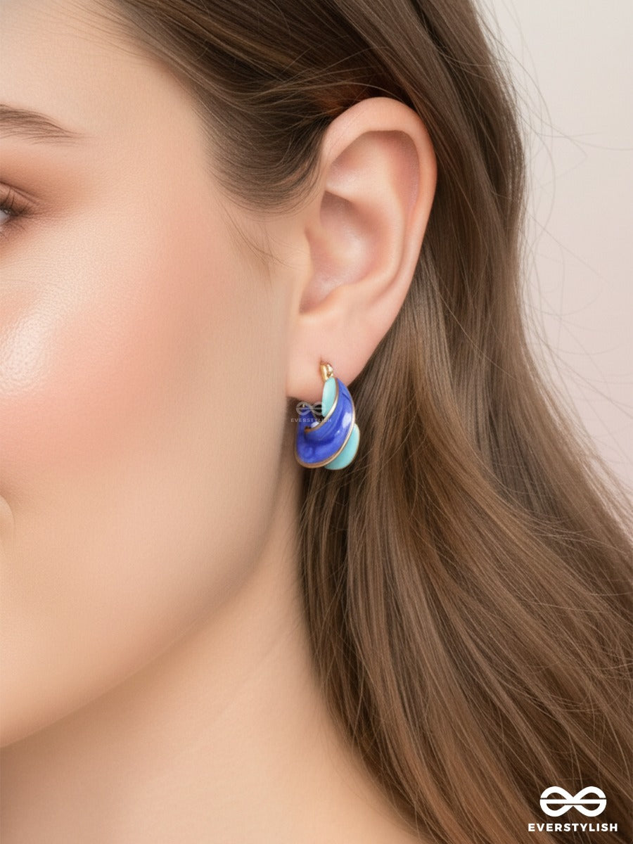 Blue Current - Modern Statement Earrings